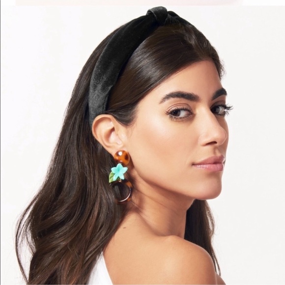 Lele Sadoughi Accessories - Lele Sadoughi Jet Black Velvet Knotted Headband